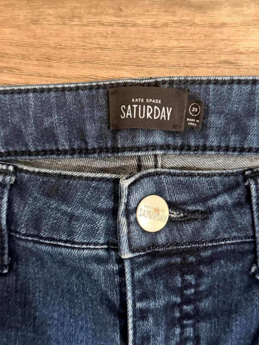 kate spade Women's Straight Dark Blue Denim Jeans